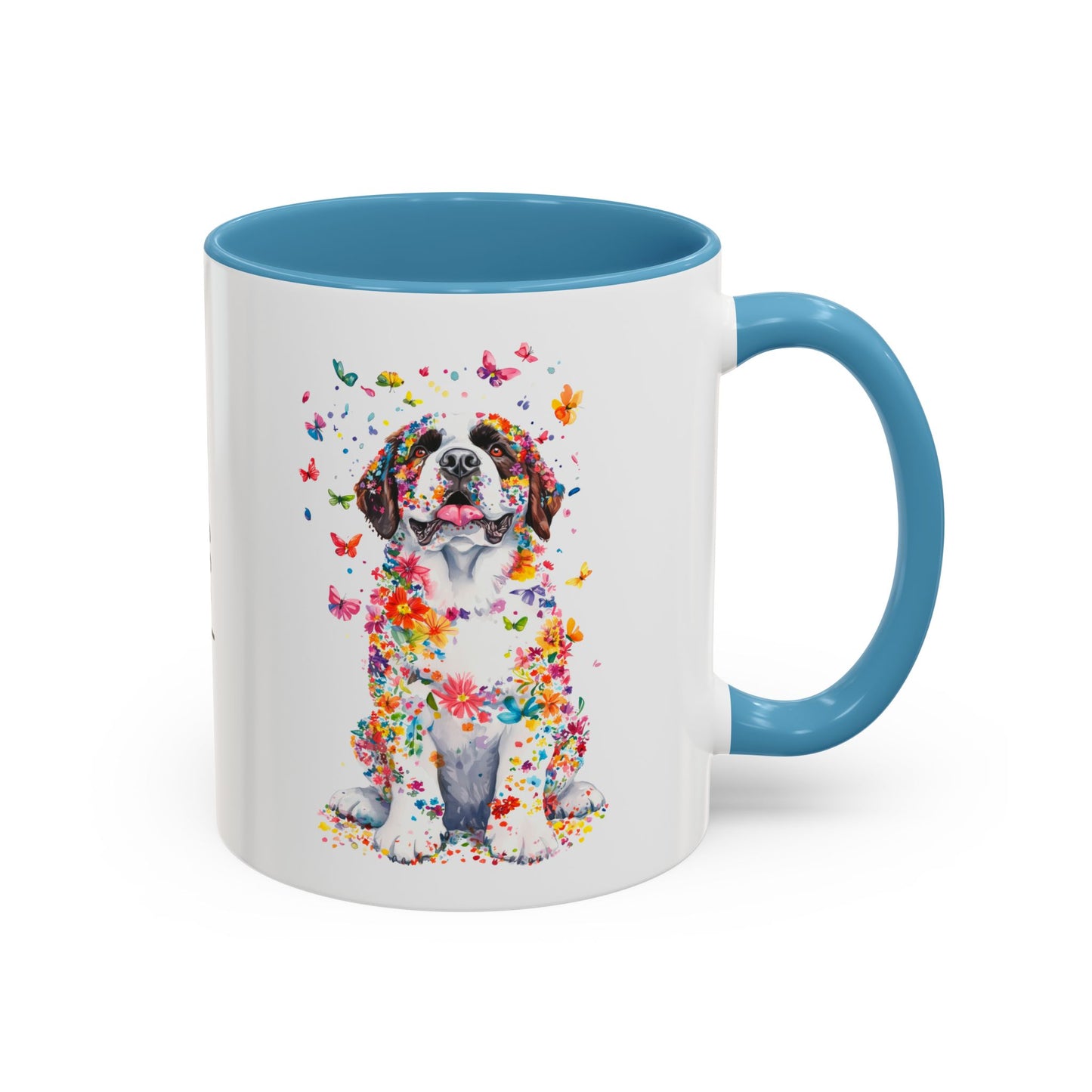 Saint Bernard Personalized Colorful Accent Mugs, 11oz