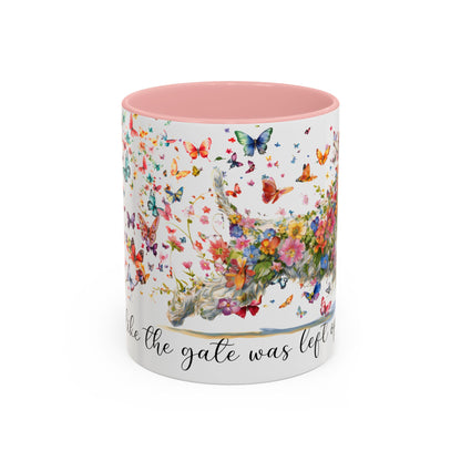 Schnauzer #2,  Live like the gate was left open, Colorful Accent Mugs, 11oz
