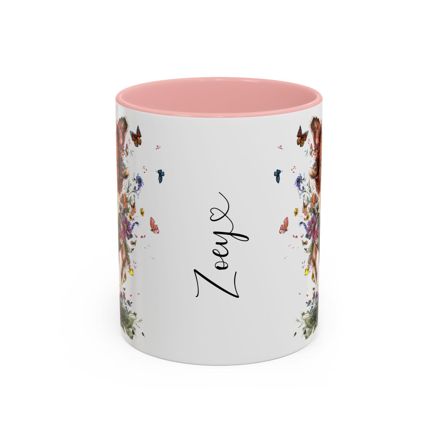 Border Collie #5 Personalized Accent Mugs, 11oz