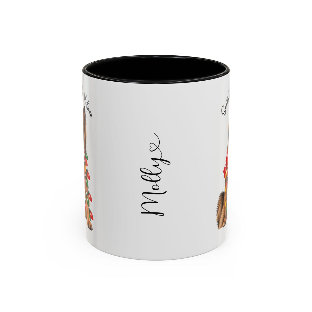 Belgian Tervuren, Santa's little helper, personalised accent colour 11oz mug