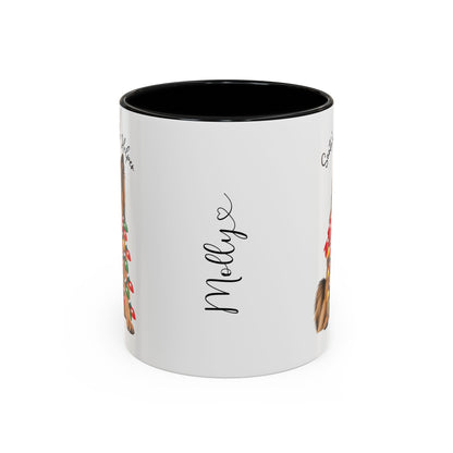 Belgian Tervuren, Santa's little helper, personalised accent colour 11oz mug