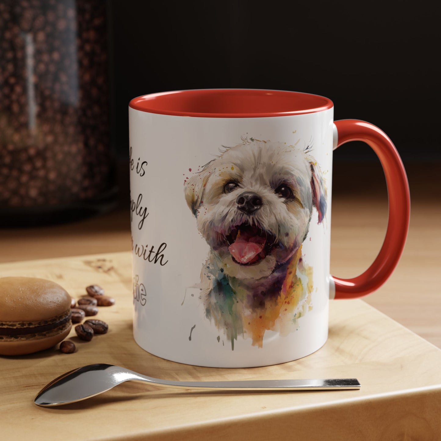 Shih Tzu #1 “Life is better with” Personalized Accent Mugs, 11oz