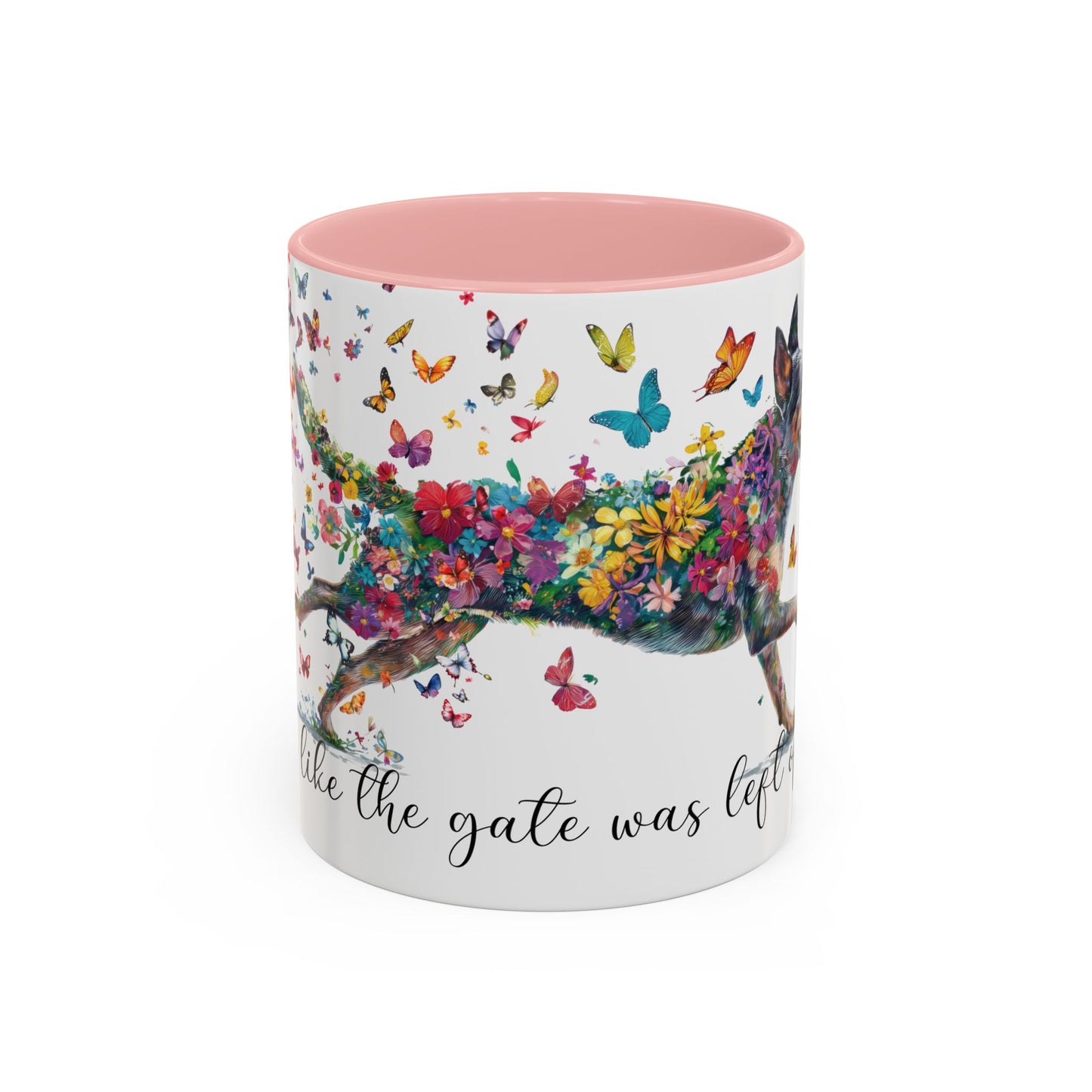 Australian Cattle Dog “Live like the gate was left open" Accent Mugs, 11oz