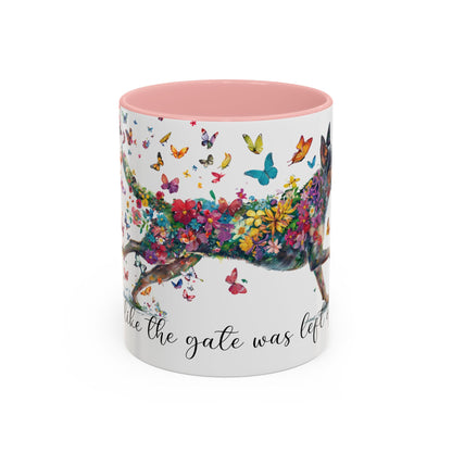 Australian Cattle Dog “Live like the gate was left open" Accent Mugs, 11oz
