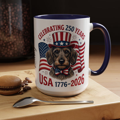 Dachshund #2 - 250th Celebration Personalised  Accent Mugs, 11oz & 15oz