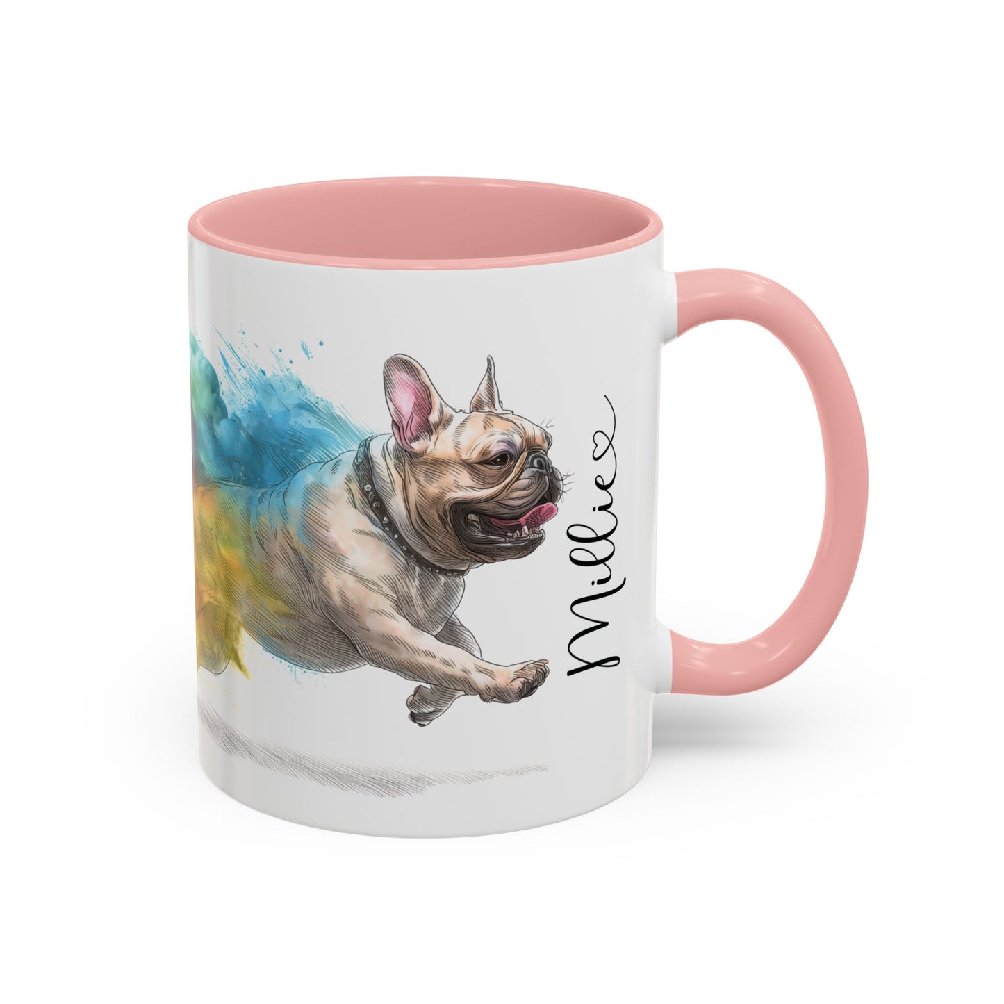 French Bulldog #1 Paint Colourful Personalised Accent Mugs, 11oz
