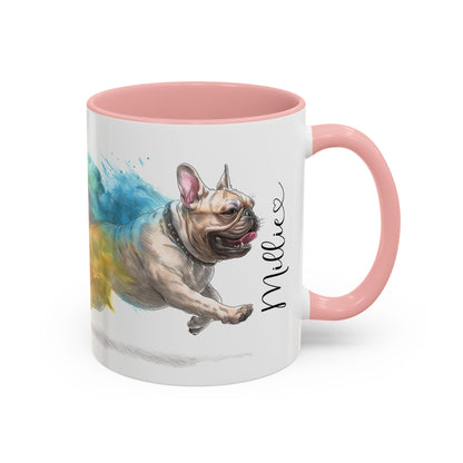 French Bulldog #1 Paint Colourful Personalised Accent Mugs, 11oz