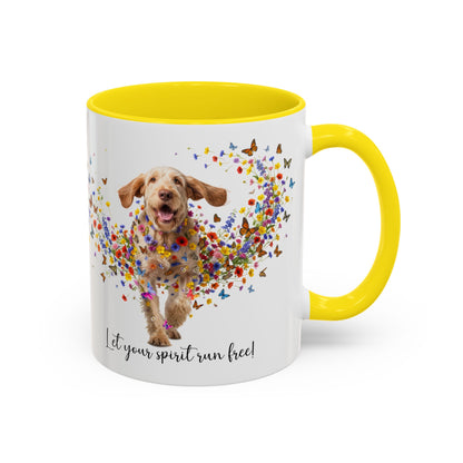 Spinone Italiano #1, Let your spirit run free, personalized colourful Mugs, 11oz