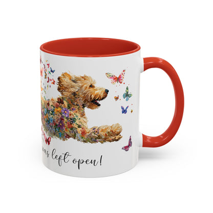Golden Doodle/Groodle #3 "Live like the gate was left open" Accent Mugs, 11oz