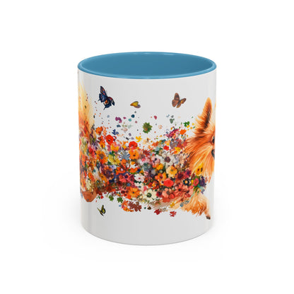 Pomeranian Personalized Colorful Accent Mugs, 11oz