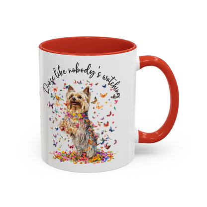 Silky Terrier "Dance like nobody's watching" personalized colourful Mugs, 11oz