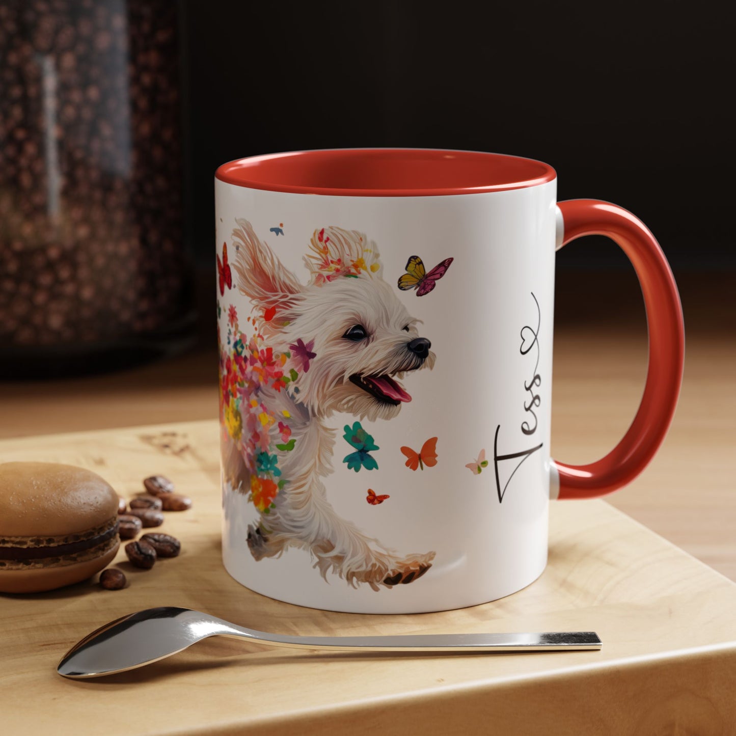 Maltese Personalized Colorful Accent Mugs, 11oz