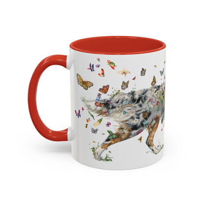 Australian Shepherd Blue Merle Personalized Accent Mugs, 11oz
