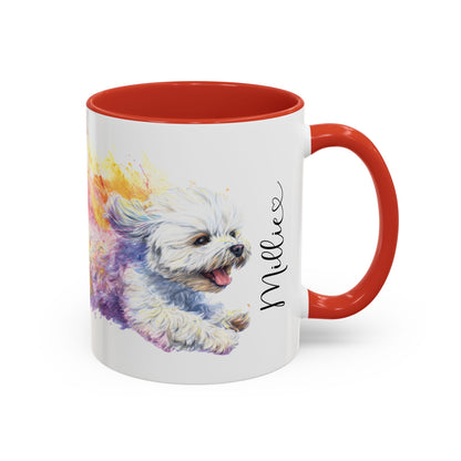 Shih Tzu Colourful Personalised Accent Mugs, 11oz