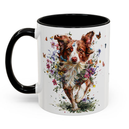 Border Collie #5 Personalized Accent Mugs, 11oz