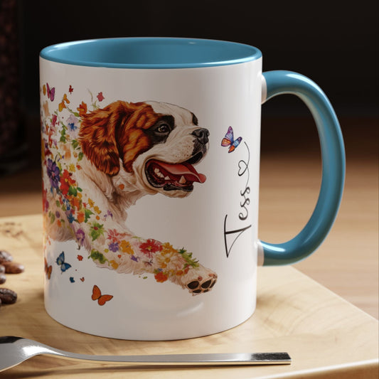 Saint Bernard Personalized Accent Mugs, 11oz