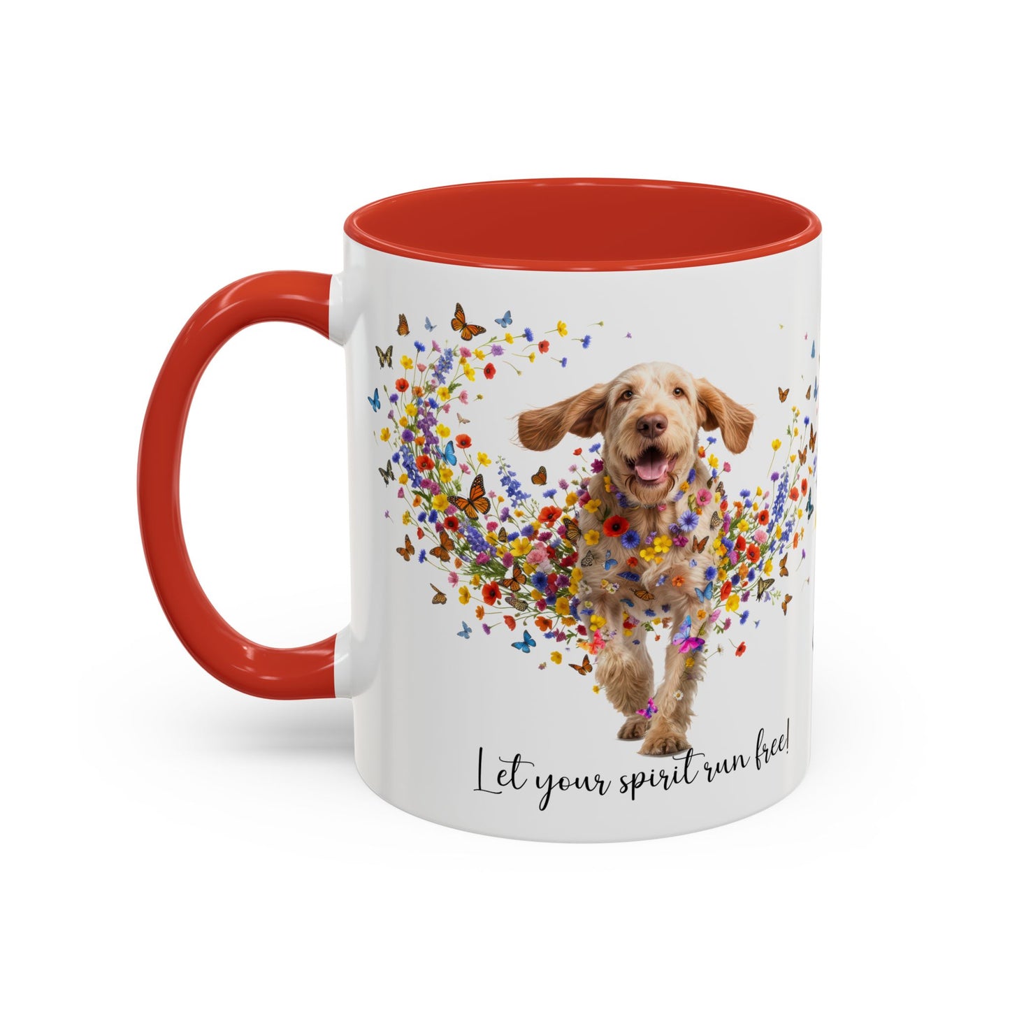Spinone Italiano #1, Let your spirit run free, personalized colourful Mugs, 11oz