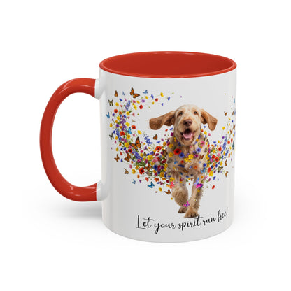 Spinone Italiano #1, Let your spirit run free, personalized colourful Mugs, 11oz