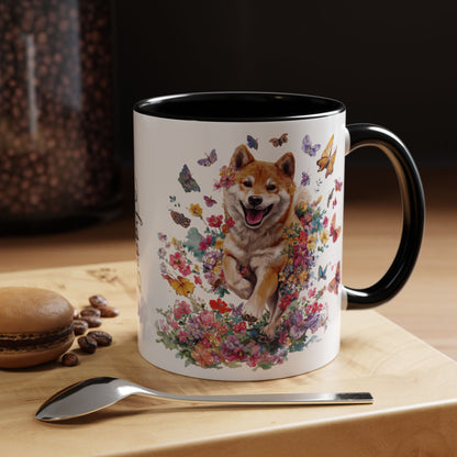 Shiba Inu #4 Personalized Accent Mugs, 11oz