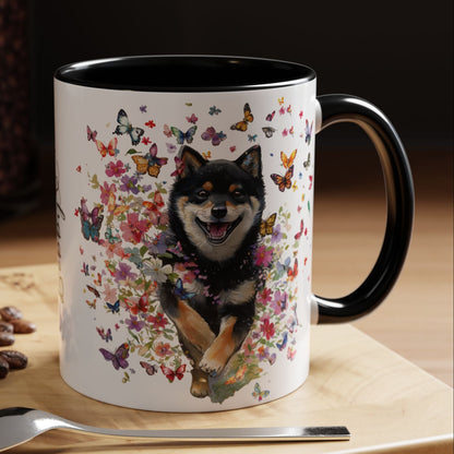Shiba Inu #3 Personalized Accent Mugs, 11oz