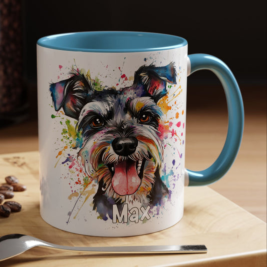 Schnauzer Colourful Personalized Accent Mugs, 11oz