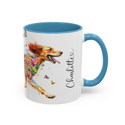 English Setter #1 Personalized Accent Mugs, 11oz