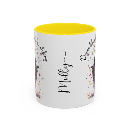 Schipperke "Dance like nobody's watching" personalized colourful Mugs, 11oz