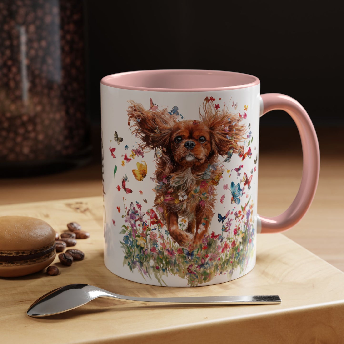 Ruby Cavalier King Charles Spaniel  Personalized Accent Mugs, 11oz