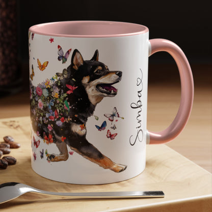 Shiba Inu #2 Personalized Accent Mugs, 11oz