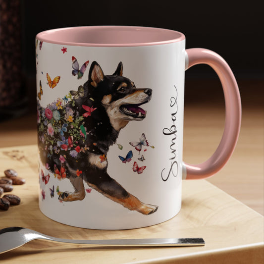Shiba Inu #2 Personalized Accent Mugs, 11oz