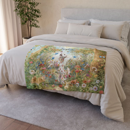 Maltipoo Dancing  Personalised Mystical Forest Blanket