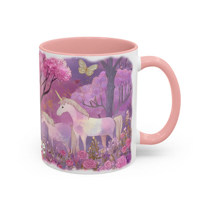 Unicorn Personalized Accent Mugs, 11oz