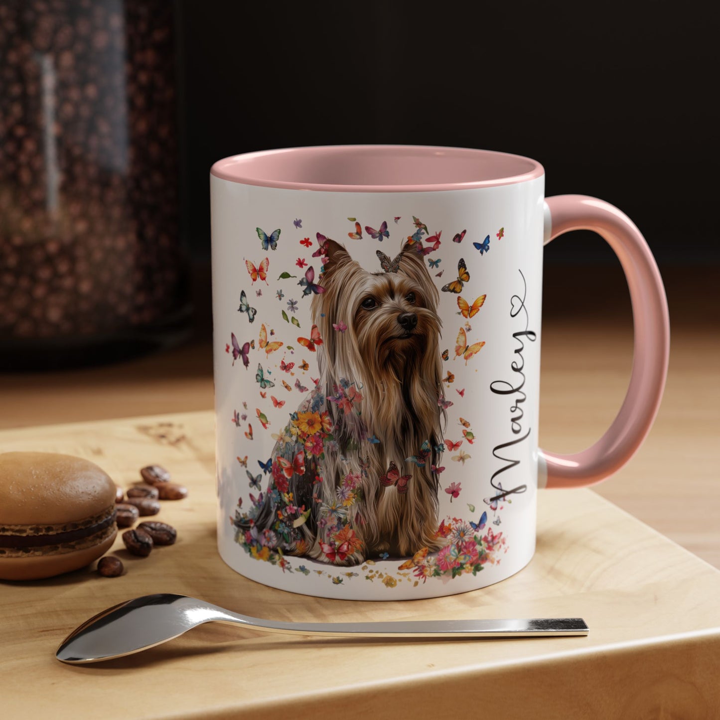 Silky Terrier #2 Personalized Accent Mugs, 11oz