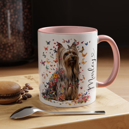 Silky Terrier #2 Personalized Accent Mugs, 11oz