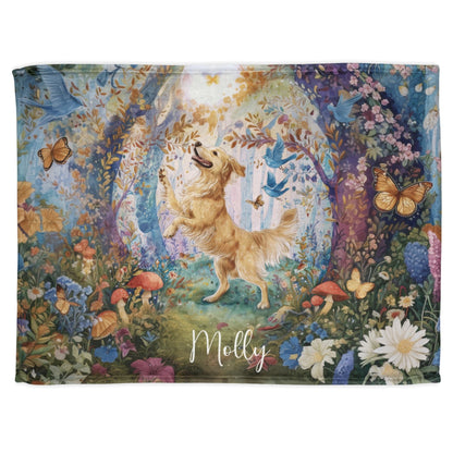 Golden Retriever #1 Dancing Mystical Forest Personalised Blanket