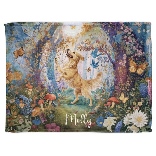 Golden Retriever #1 Dancing Mystical Forest Personalised Blanket