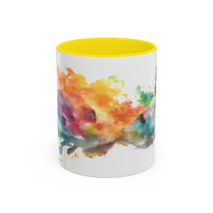 Chihuahua #3 Paint Colourful Personalised Accent Mugs, 11oz