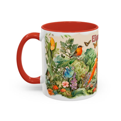 Country Rabbit Personalized Accent Mugs, 11oz