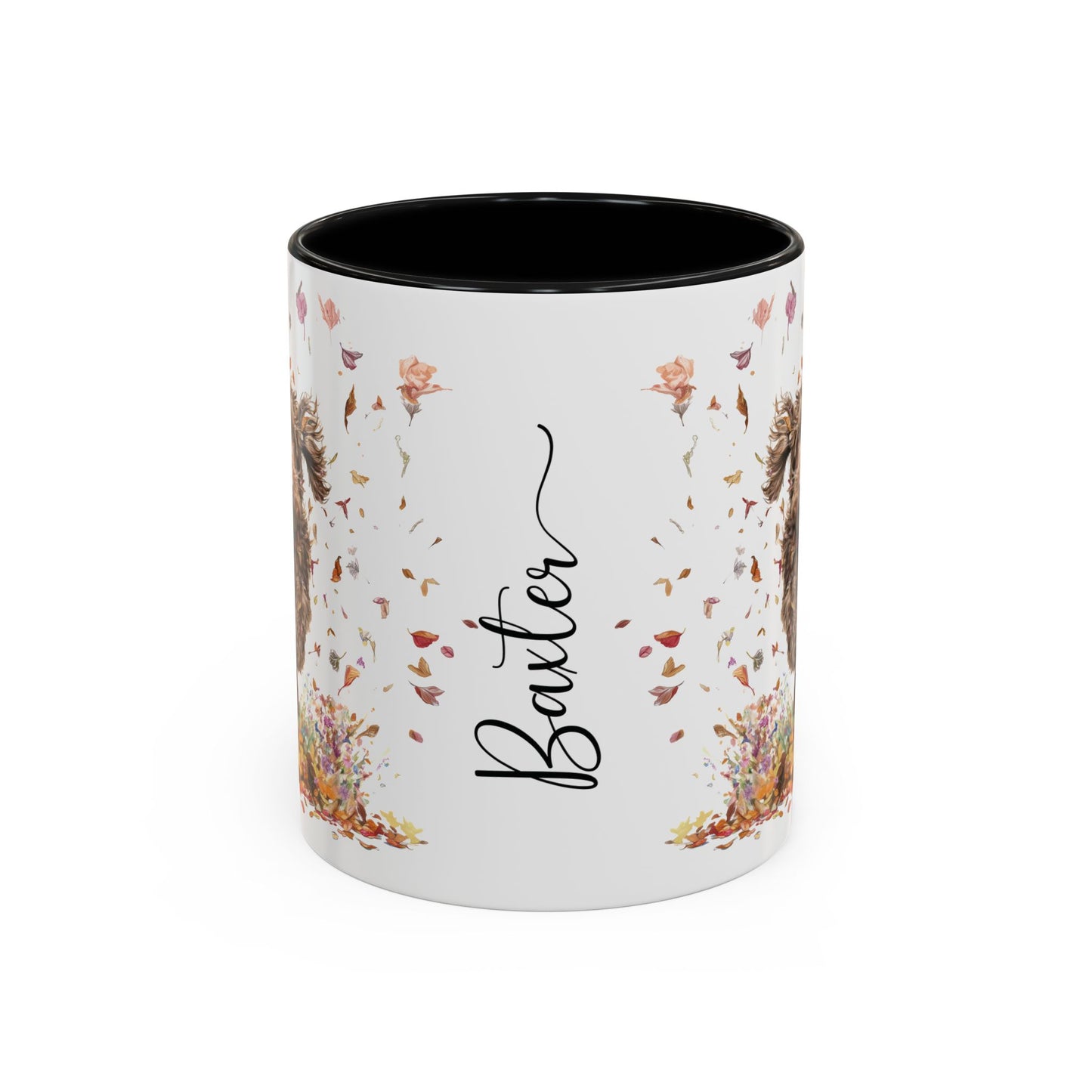Labradoodle #5 Autumn/Fall, Personalized Accent Mugs, 11oz