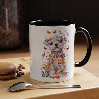 Maltese Personalized Colorful Accent Mugs, 11oz