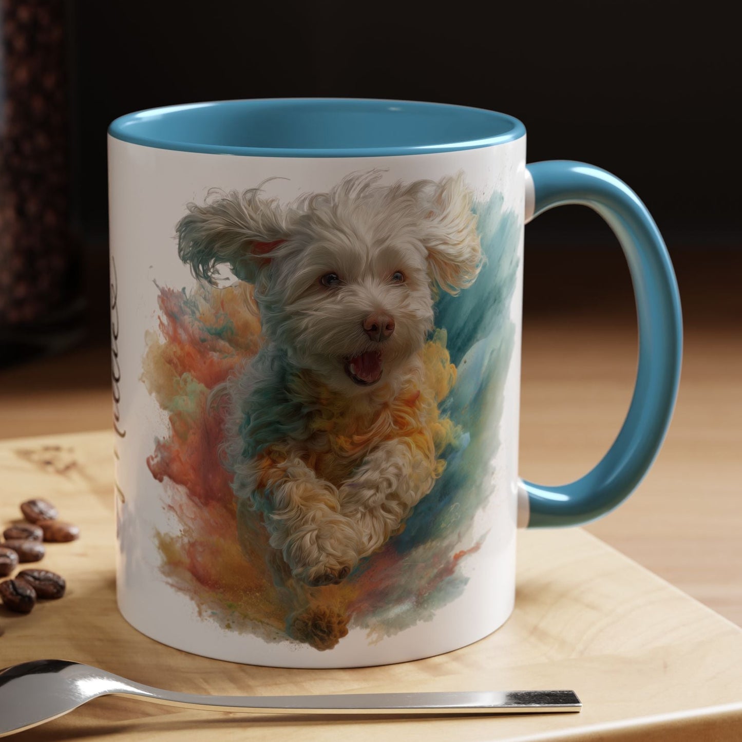 Mini Doodle Paint Colourful Personalised Accent Mugs, 11oz