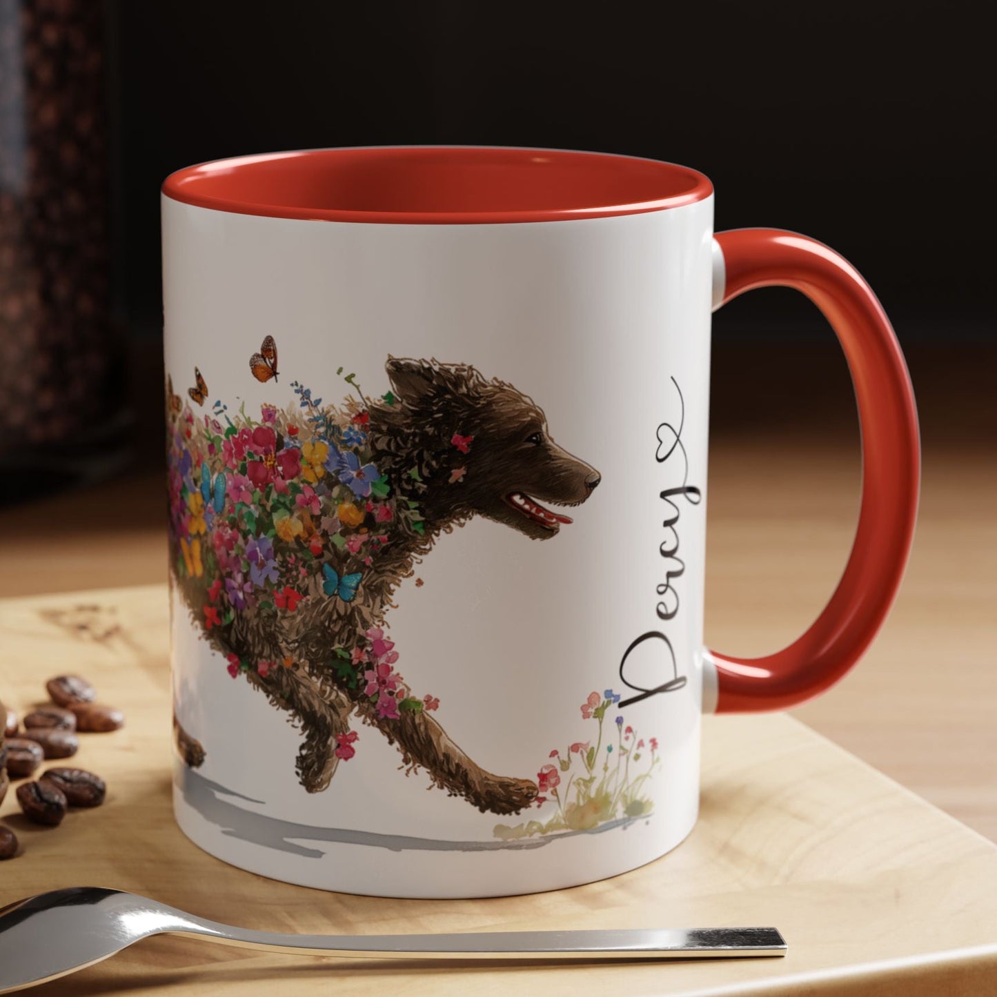 Curly Coated Retriever #1 Personalized Accent Mugs, 11oz