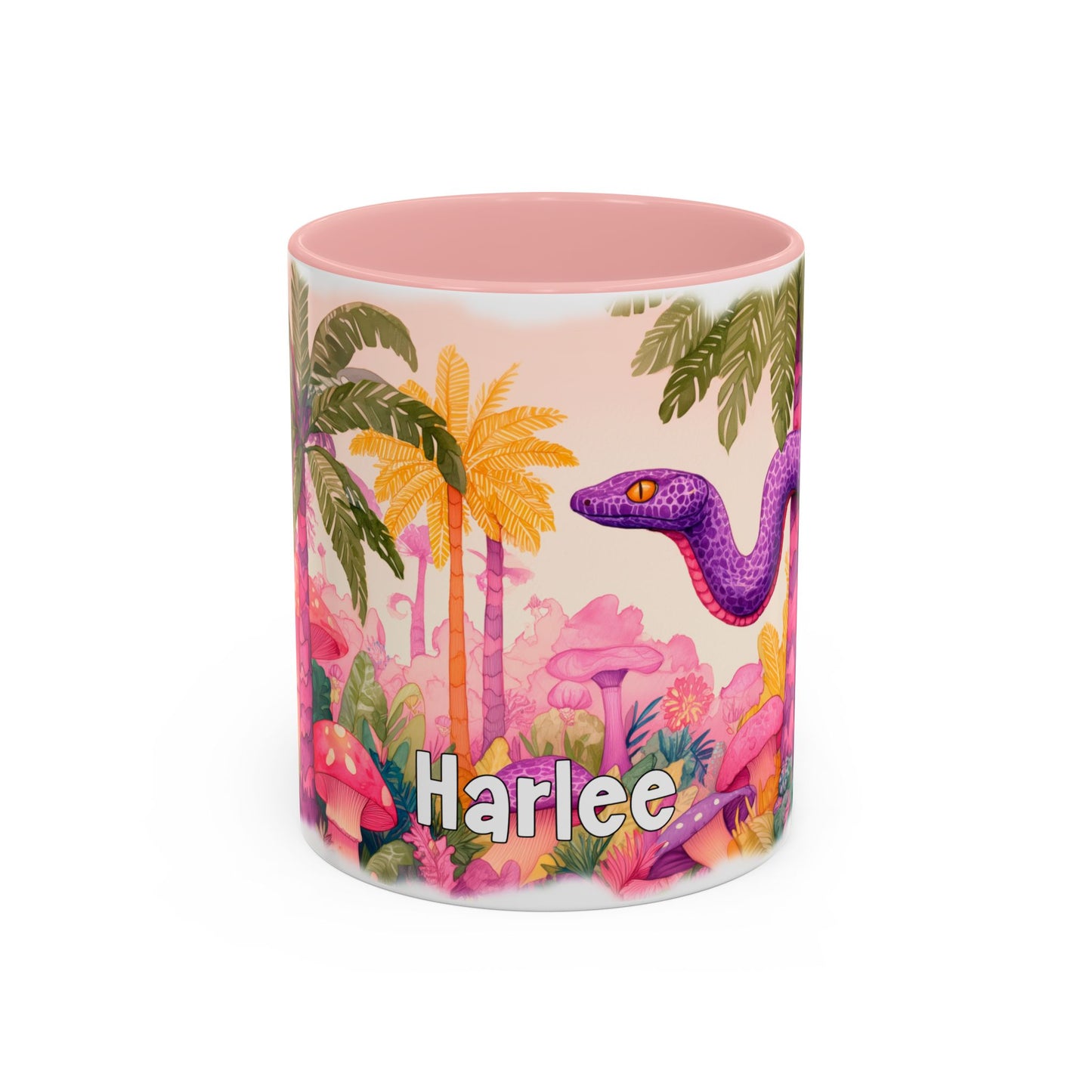 Purple Snake Personalized Accent Mugs, 11oz