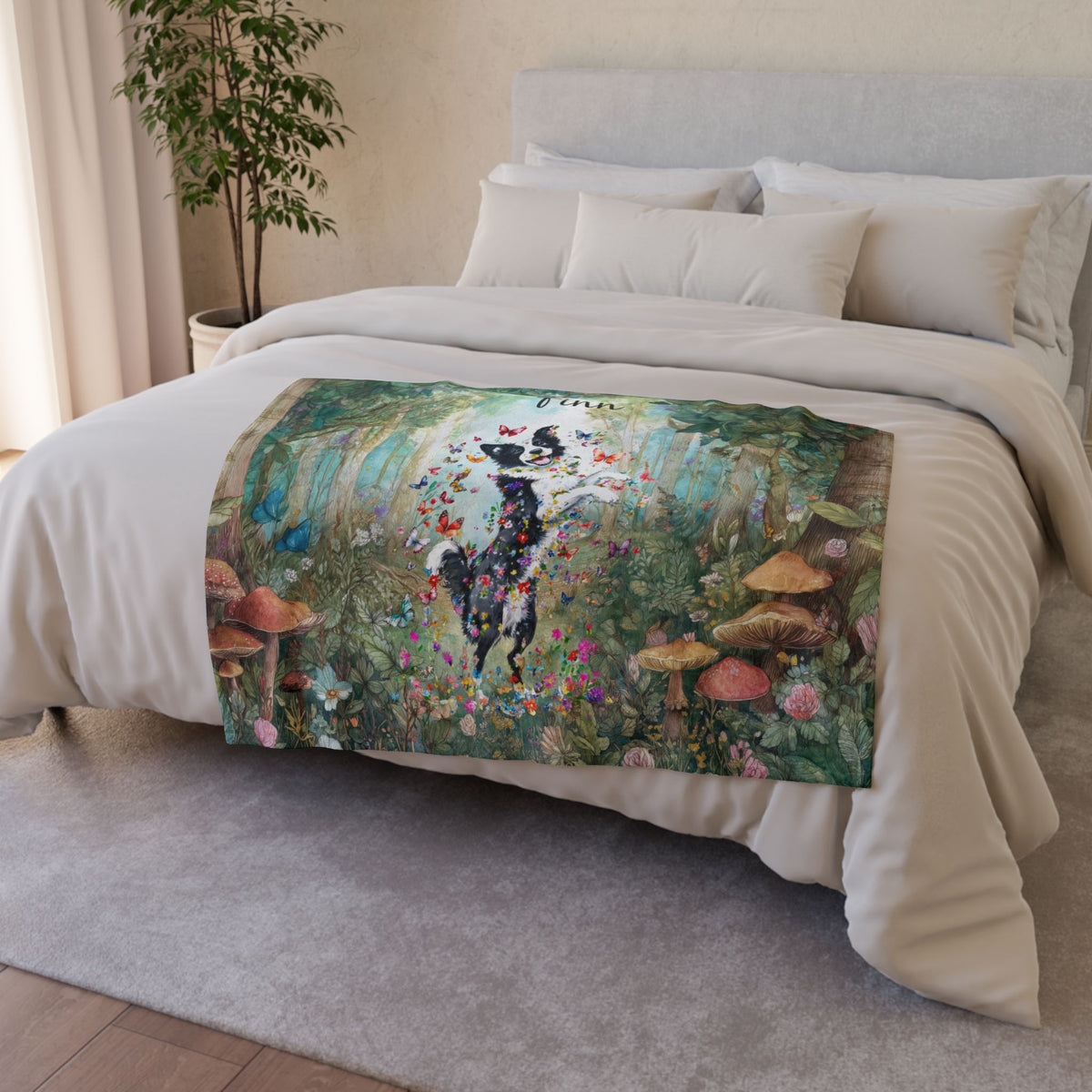 Border Colllie #1 Dance, Personalised Mystical Forest Blanket