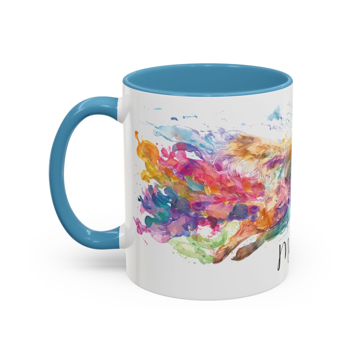 Golden Retriever Paint Colourful Personalised Accent Mugs, 11oz