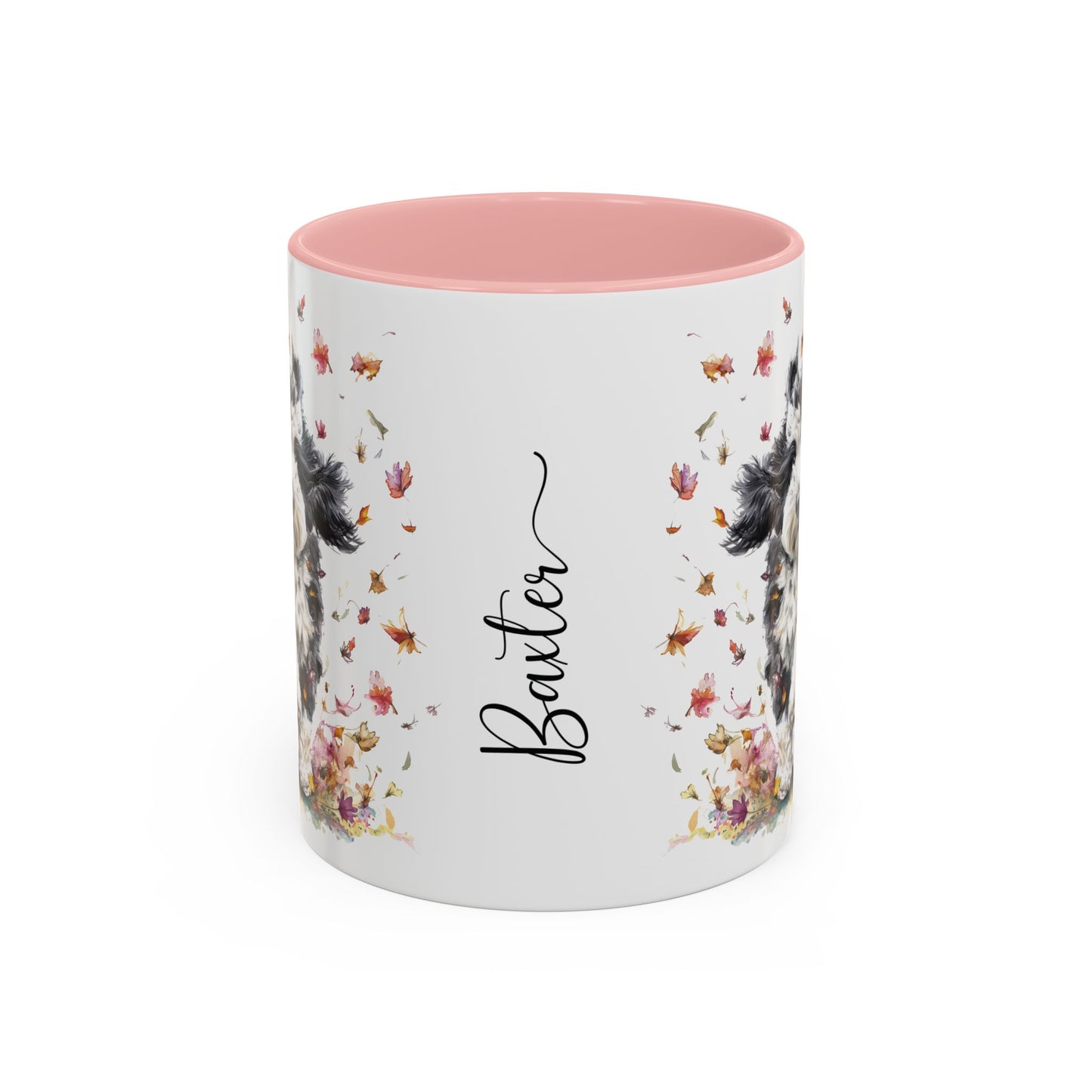 Bernedoodle #2 Autumn/Fall, Personalized Accent Mugs, 11oz