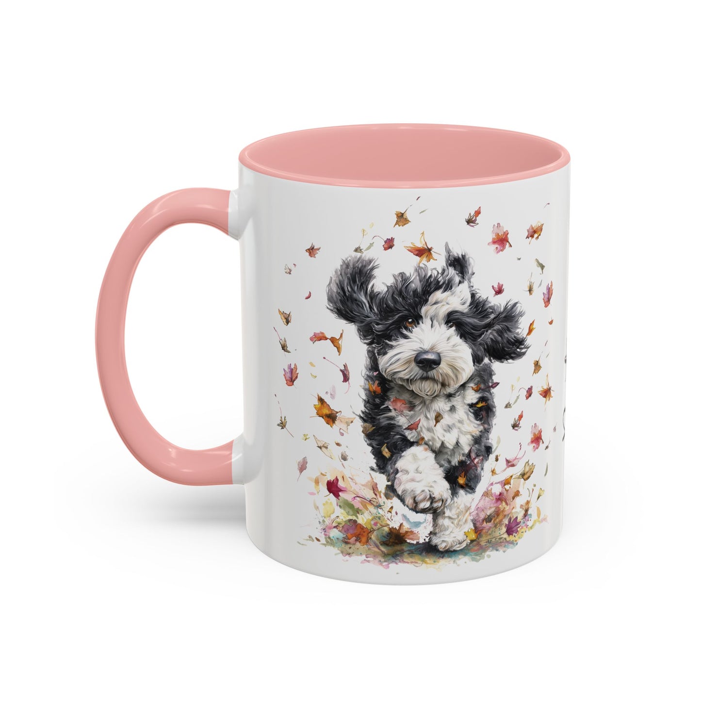 Bernedoodle #2 Autumn/Fall, Personalized Accent Mugs, 11oz