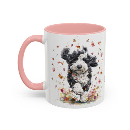 Bernedoodle #2 Autumn/Fall, Personalized Accent Mugs, 11oz