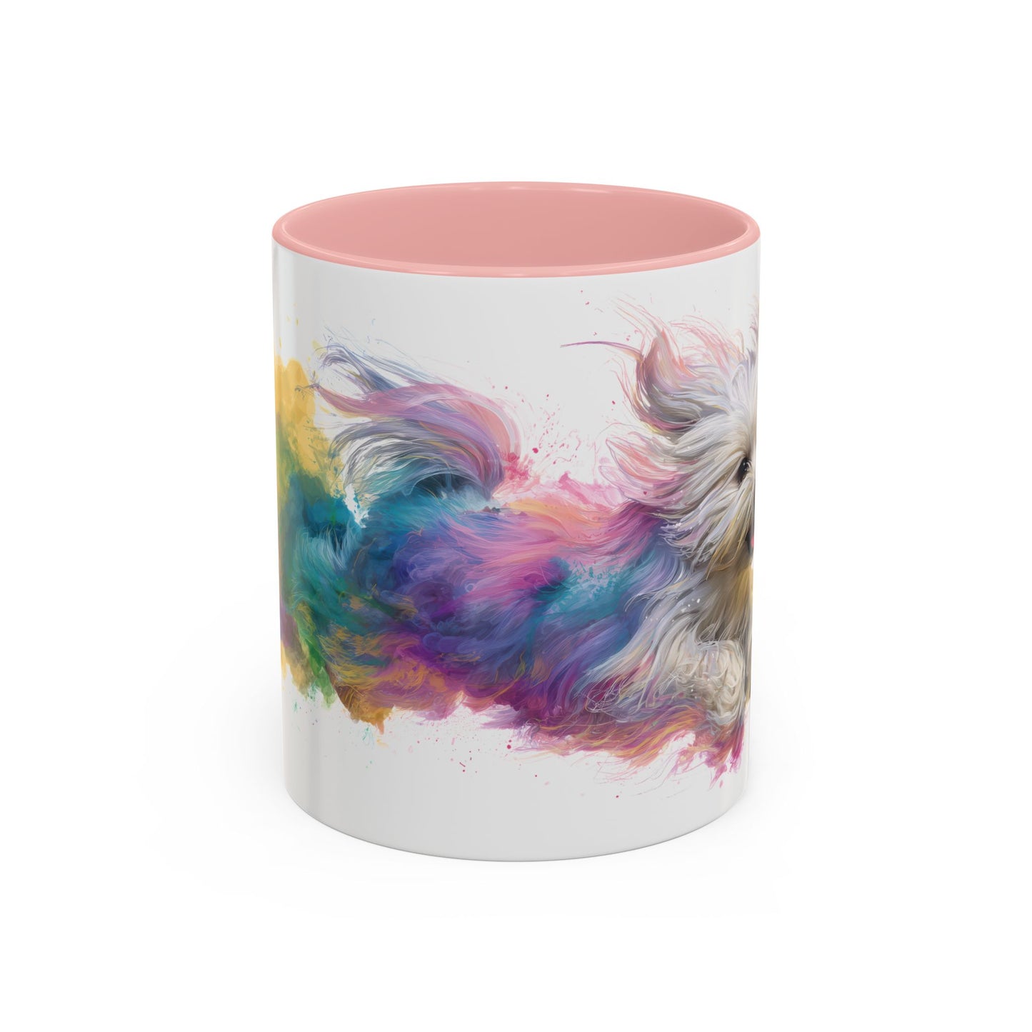 Maltese Paint Colourful Personalised Accent Mugs, 11oz
