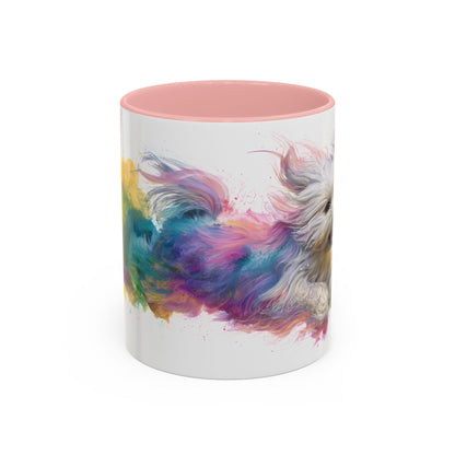 Maltese Paint Colourful Personalised Accent Mugs, 11oz